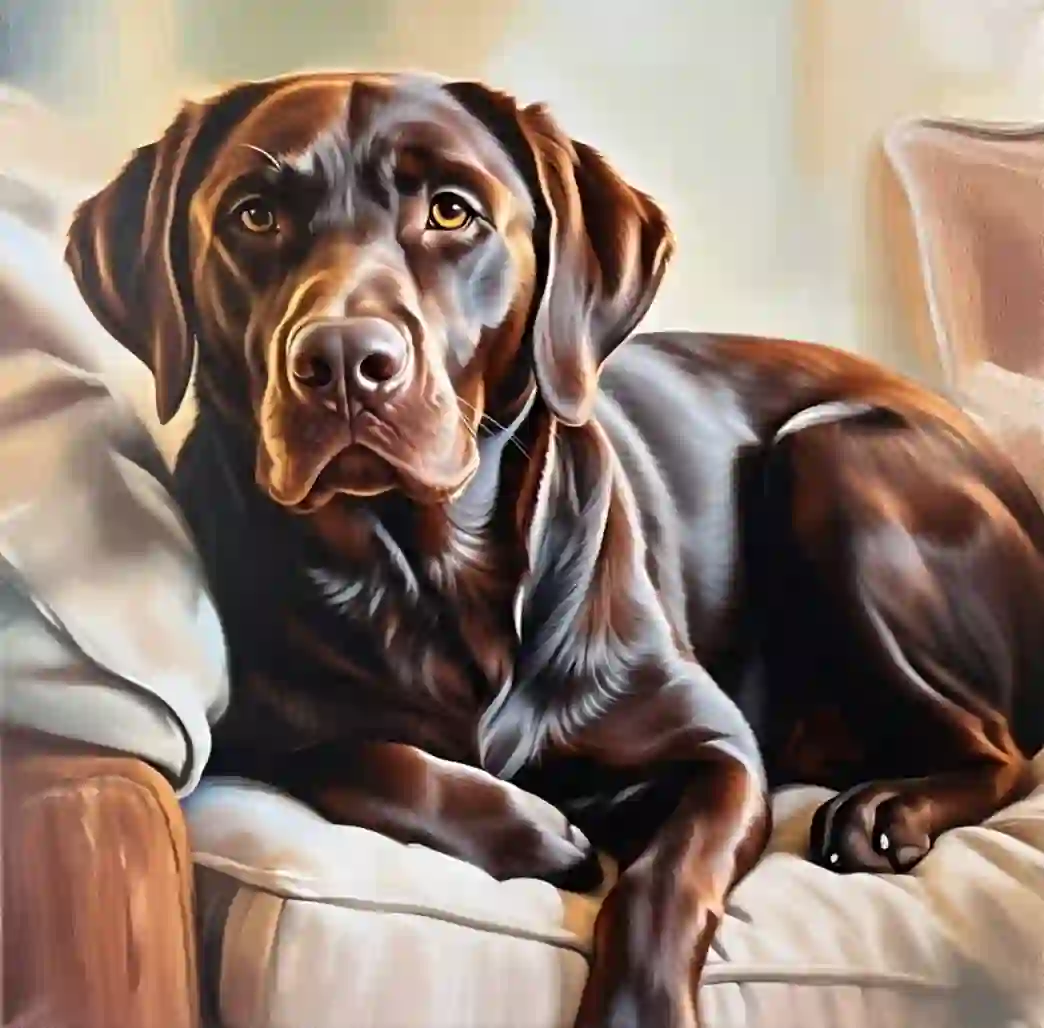 Hand-painted pet memory portrait