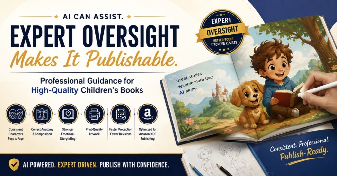 Why most children’s books fail on Amazon infographic showing publishing quality, branding, formatting, and illustration impact