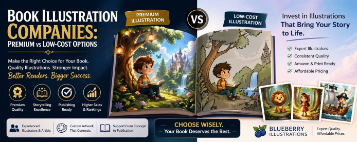 Premium vs low cost book illustration companies comparison for children's book publishing