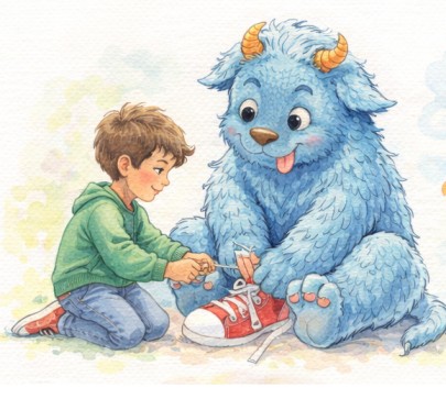 Cute monster illustration prepared for children's book printing