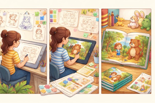 Children’s book illustration work by Blueberry Illustrations