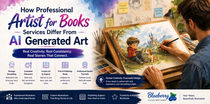 Professional Artist for Books Services vs AI Generated Art