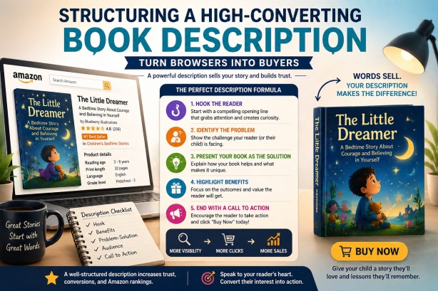 Publish book on Amazon with SEO optimized book description for better visibility and sales